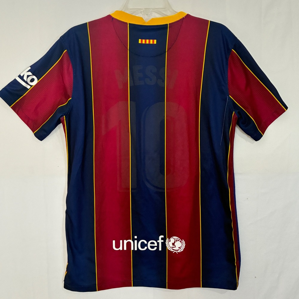 Nike FC Barcelona Jersey Mens Large Blue Red Faded Messi 10‎ Soccer Rakuten FLAW - Picture 4 of 10
